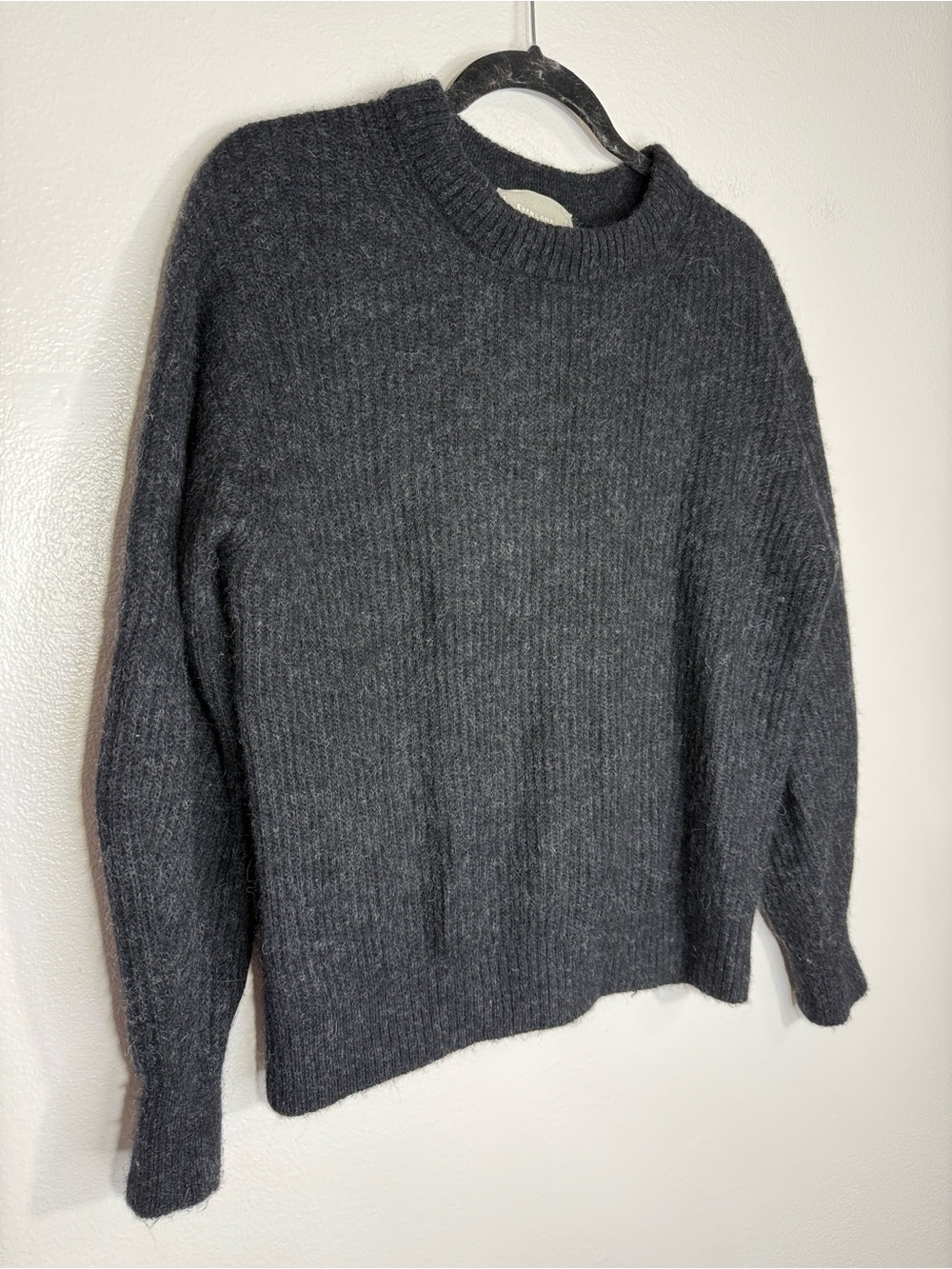 Everlane Cocoon Alpaca Crew Sweater - DARK Charcoal Small